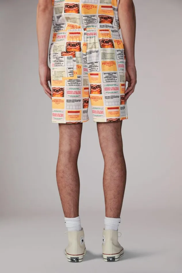 Men Fiorucci Card Print Shorts White White Men Fiorucci Card Print Shorts White White