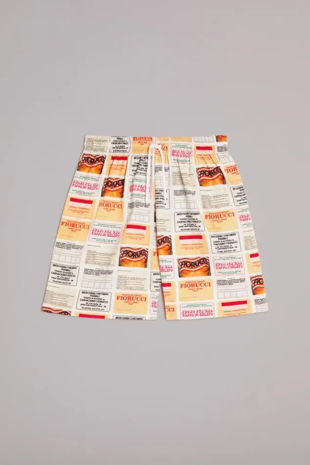 Men Fiorucci Card Print Shorts White White Men Fiorucci Card Print Shorts White White