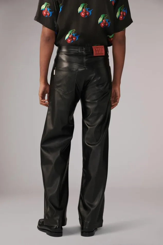 Men Fiorucci Faux Leather Trousers Black Black Men Fiorucci Faux Leather Trousers Black Black