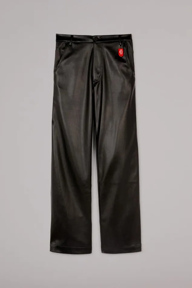 Men Fiorucci Faux Leather Trousers Black Black Men Fiorucci Faux Leather Trousers Black Black