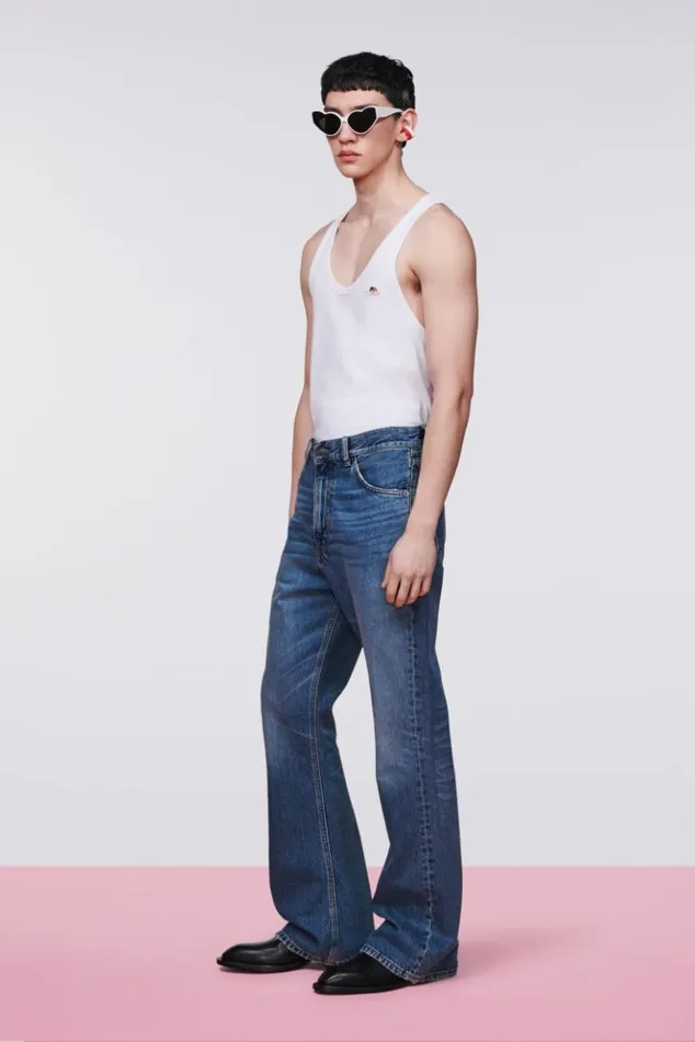 Men Fiorucci Flare Jeans Mid Blue Mid Blue Men Fiorucci Flare Jeans Mid Blue Mid Blue