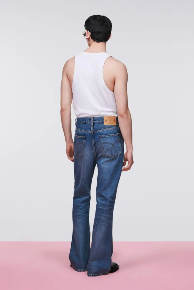 Men Fiorucci Flare Jeans Mid Blue Mid Blue Men Fiorucci Flare Jeans Mid Blue Mid Blue