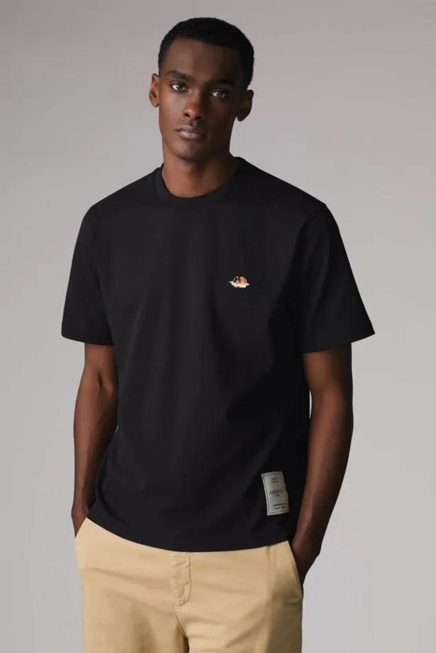 Men Fiorucci Icon Angels Plaque TShirt Black Black Men Fiorucci Icon Angels Plaque TShirt Black Black
