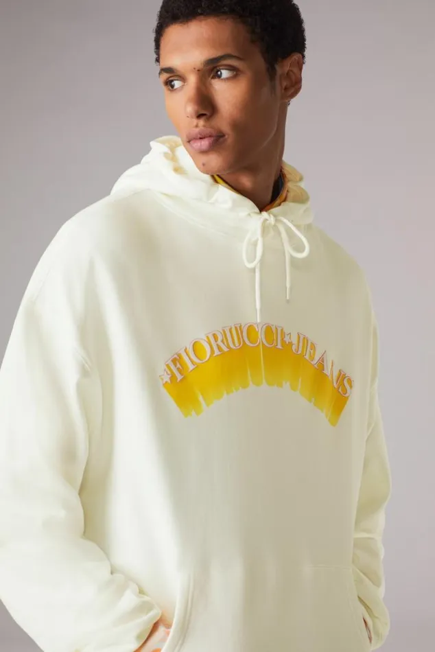 Men Fiorucci Jeans Logo Hoodie Off White Off White Men Fiorucci Jeans Logo Hoodie Off White Off White