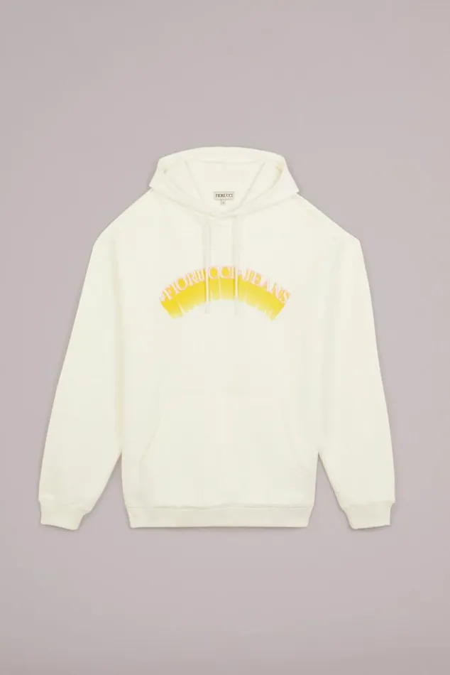 Men Fiorucci Jeans Logo Hoodie Off White Off White Men Fiorucci Jeans Logo Hoodie Off White Off White