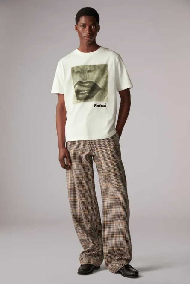Men Fiorucci Lips Graphic TShirt White White