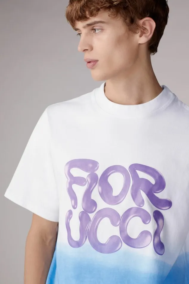 Men Fiorucci Liquid Logo Ombre Tshirt Blue Blue Men Fiorucci Liquid Logo Ombre Tshirt Blue Blue