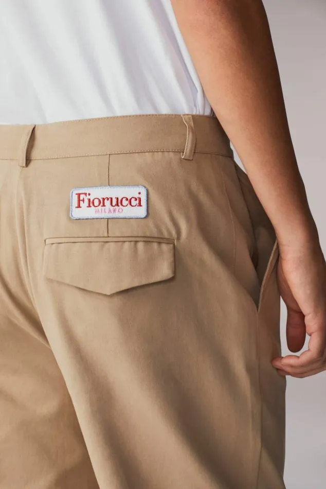 Men Fiorucci Logo Patch Trousers Brown Brown Men Fiorucci Logo Patch Trousers Brown Brown