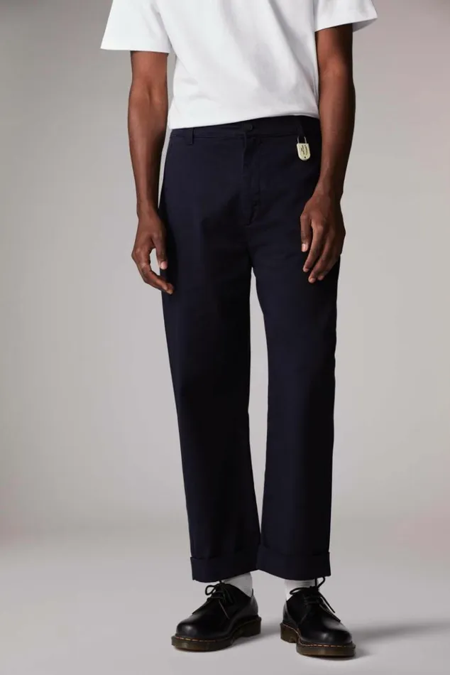 Men Fiorucci Logo Patch Trousers Navy Navy Men Fiorucci Logo Patch Trousers Navy Navy