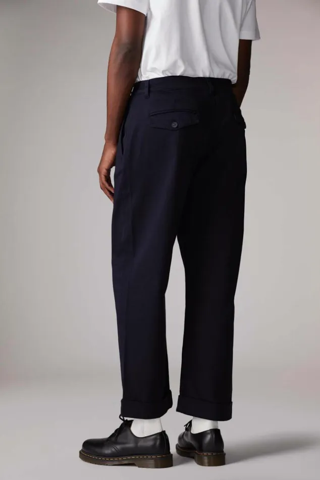 Men Fiorucci Logo Patch Trousers Navy Navy Men Fiorucci Logo Patch Trousers Navy Navy