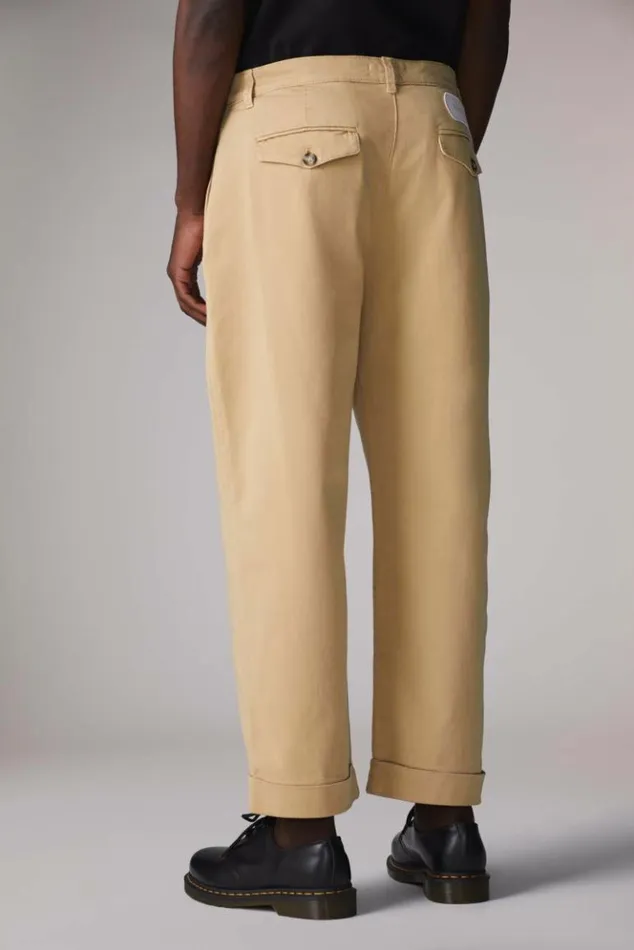 Men Fiorucci Logo Patch Trousers Tan Tan Men Fiorucci Logo Patch Trousers Tan Tan