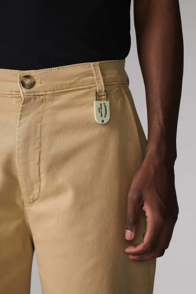 Men Fiorucci Logo Patch Trousers Tan Tan Men Fiorucci Logo Patch Trousers Tan Tan