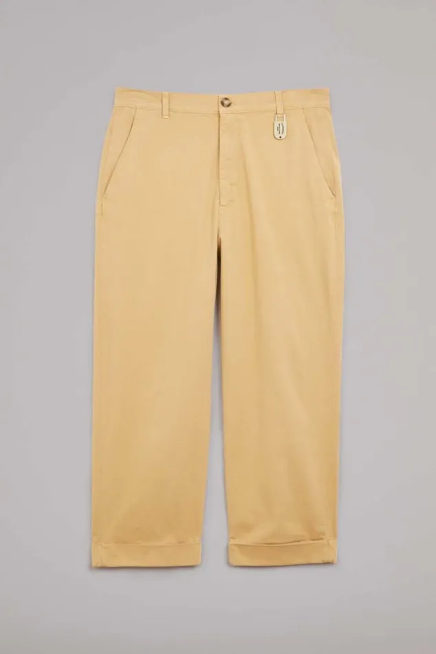 Men Fiorucci Logo Patch Trousers Tan Tan Men Fiorucci Logo Patch Trousers Tan Tan