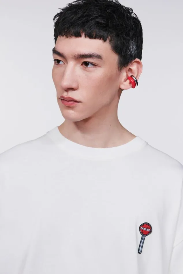 Men Fiorucci Lollipop Patch TShirt White White Men Fiorucci Lollipop Patch TShirt White White