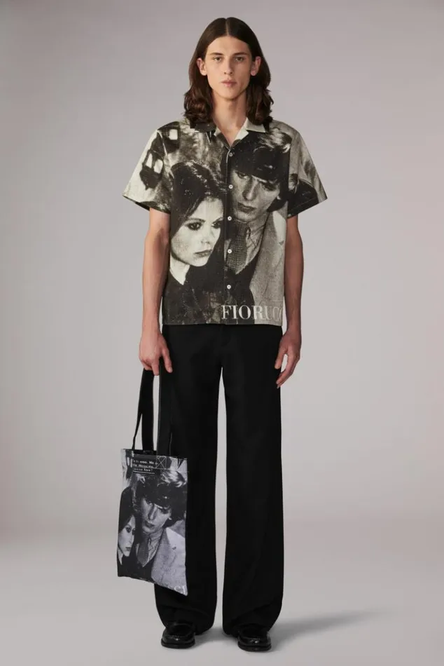 Men Fiorucci Massimo Bowling Shirt Grey Grey