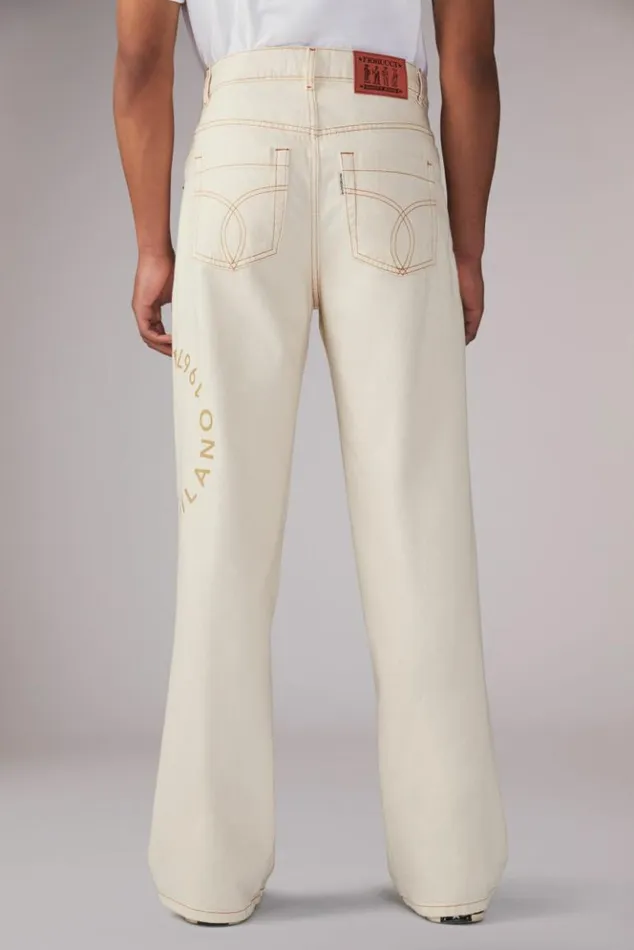 Men Fiorucci Milano Stamp Carpenter Jeans Cream Cream Men Fiorucci Milano Stamp Carpenter Jeans Cream Cream