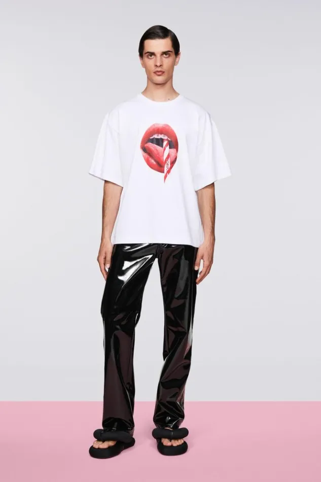 Men Fiorucci Mouth Graphic TShirt White White