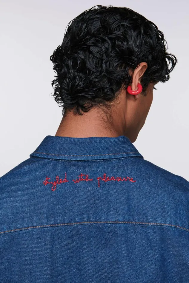 Men Fiorucci Patch Denim Shirt Indigo Blue Indigo Blue Men Fiorucci Patch Denim Shirt Indigo Blue Indigo Blue