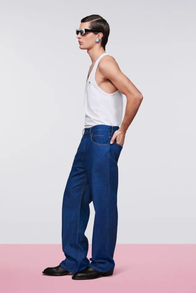 Men Fiorucci Patch Jeans Indigo Blue Indigo Blue Men Fiorucci Patch Jeans Indigo Blue Indigo Blue