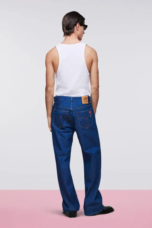 Men Fiorucci Patch Jeans Indigo Blue Indigo Blue Men Fiorucci Patch Jeans Indigo Blue Indigo Blue