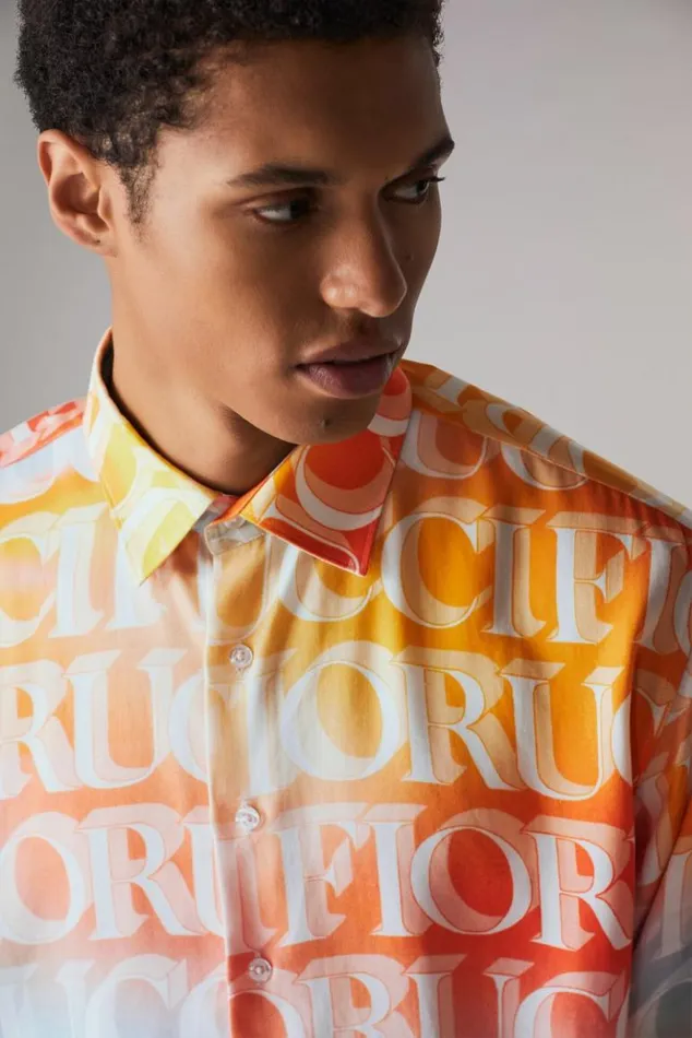 Men Fiorucci Watercolour Monogram Shirt Multi Multi Men Fiorucci Watercolour Monogram Shirt Multi Multi