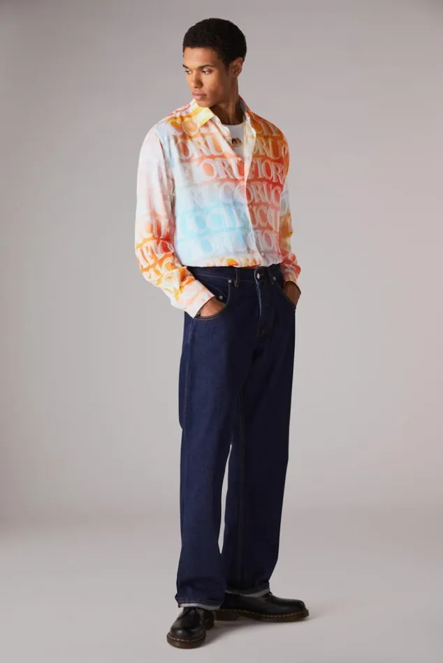Men Fiorucci Watercolour Monogram Shirt Multi Multi Men Fiorucci Watercolour Monogram Shirt Multi Multi