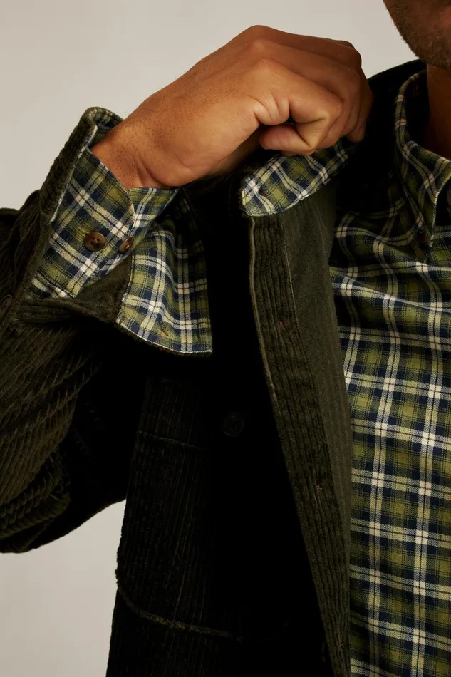 Men Flannels and Shirt Jackets Bonobos Corduroy Overshirt Tuscan Olive