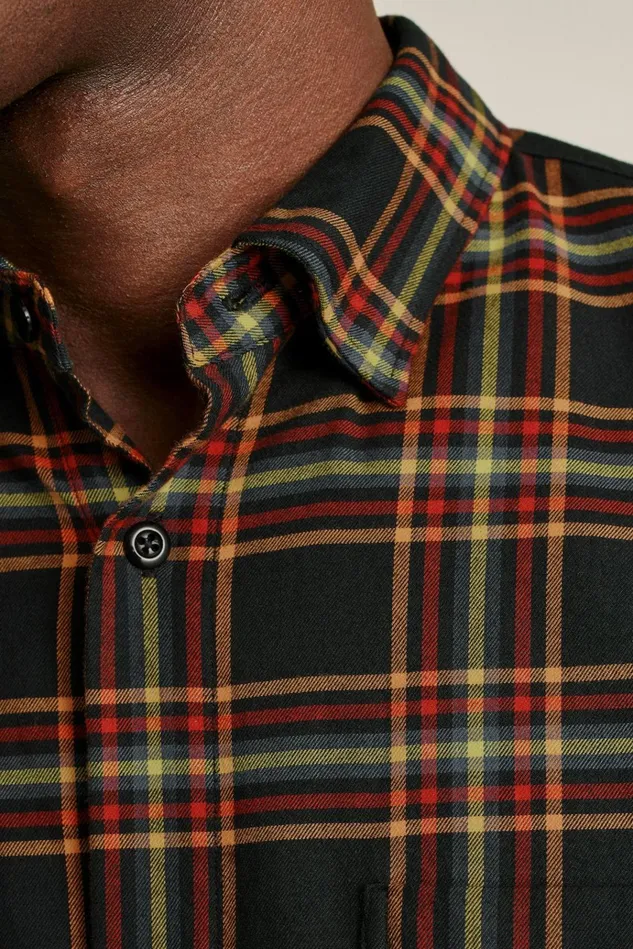 Men Flannels and Shirt Jackets Bonobos Everyday Lightweight Flannel Shirt Blue Wellington Plaid
