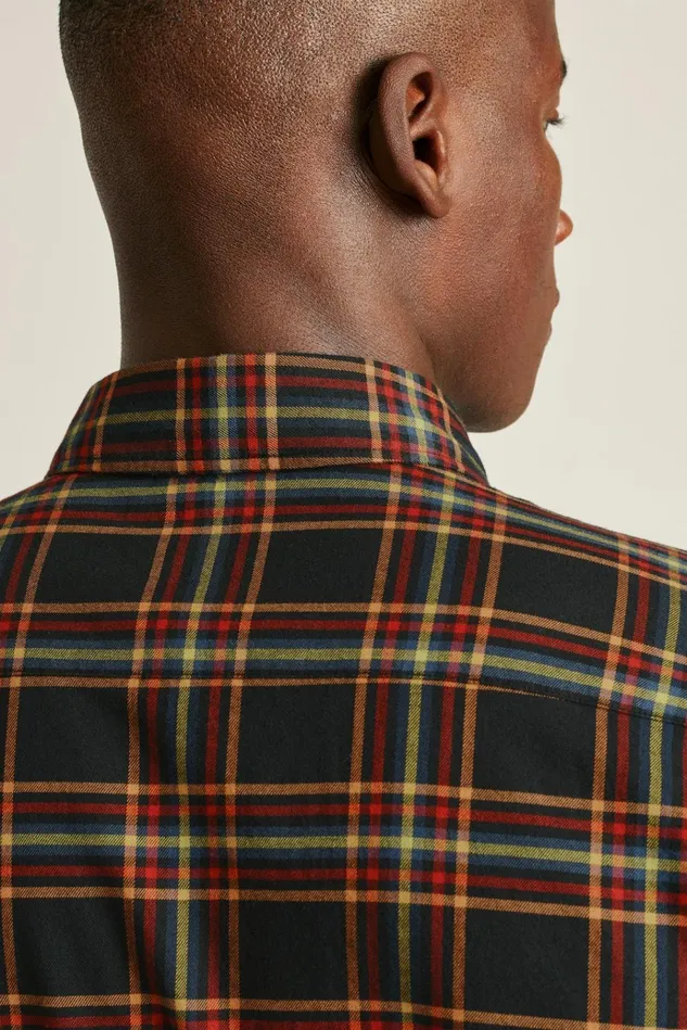 Men Flannels and Shirt Jackets Bonobos Everyday Lightweight Flannel Shirt Blue Wellington Plaid