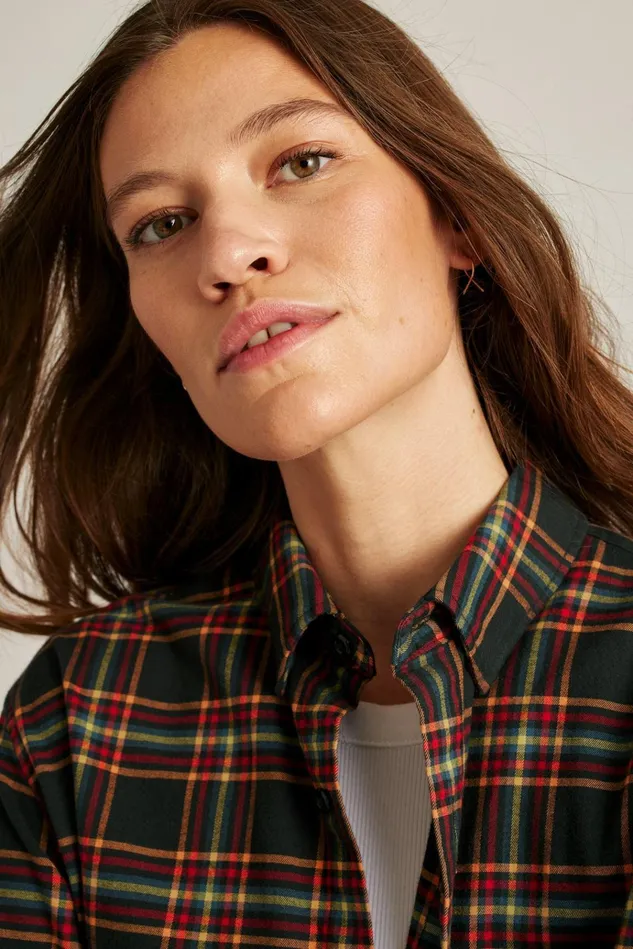 Men Flannels and Shirt Jackets Bonobos Everyday Lightweight Flannel Shirt Blue Wellington Plaid