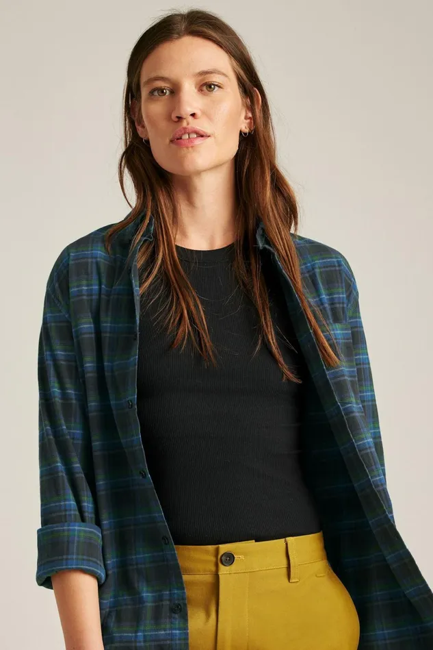 Men Flannels and Shirt Jackets Bonobos Everyday Lightweight Flannel Shirt Buttonwood Plaid