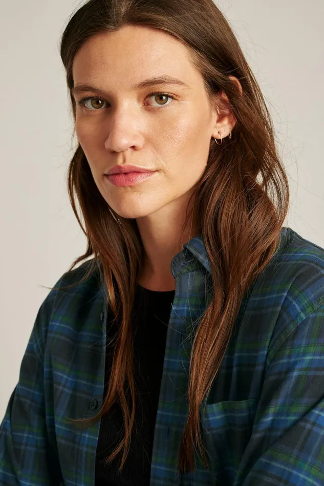 Men Flannels and Shirt Jackets Bonobos Everyday Lightweight Flannel Shirt Buttonwood Plaid