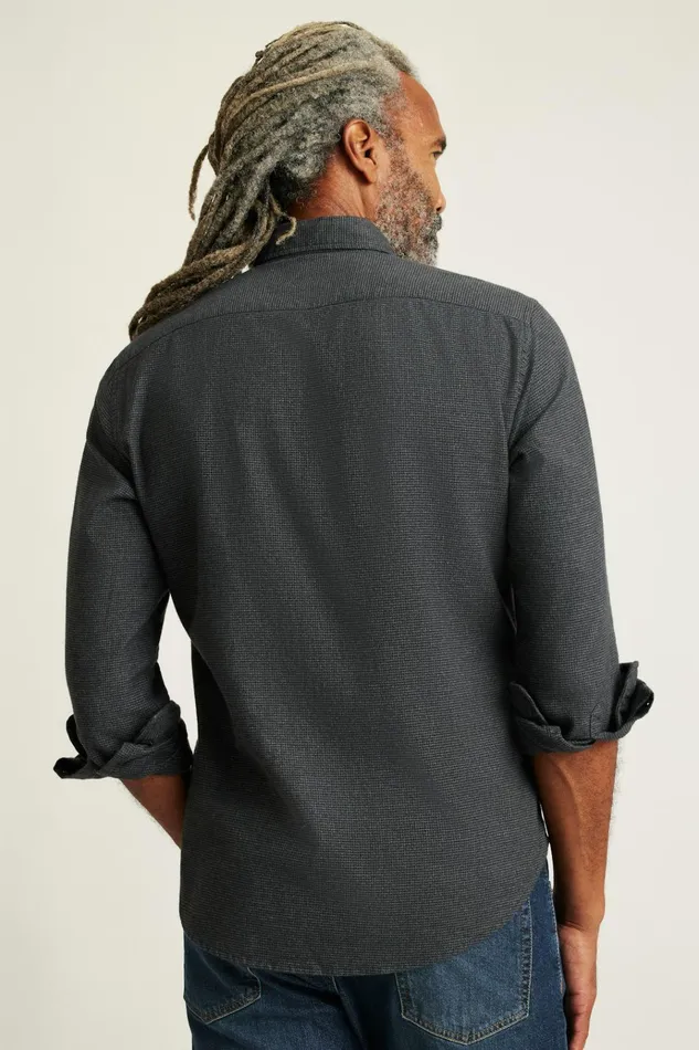 Men Flannels and Shirt Jackets Bonobos Everyday Lightweight Flannel Shirt Charcoal Houndstooth