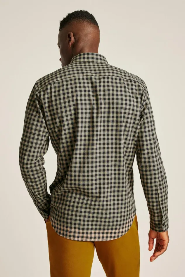 Men Flannels and Shirt Jackets Bonobos Everyday Lightweight Flannel Shirt Charcoal Oatmeal Gingham