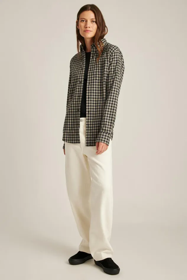 Men Flannels and Shirt Jackets Bonobos Everyday Lightweight Flannel Shirt Charcoal Oatmeal Gingham