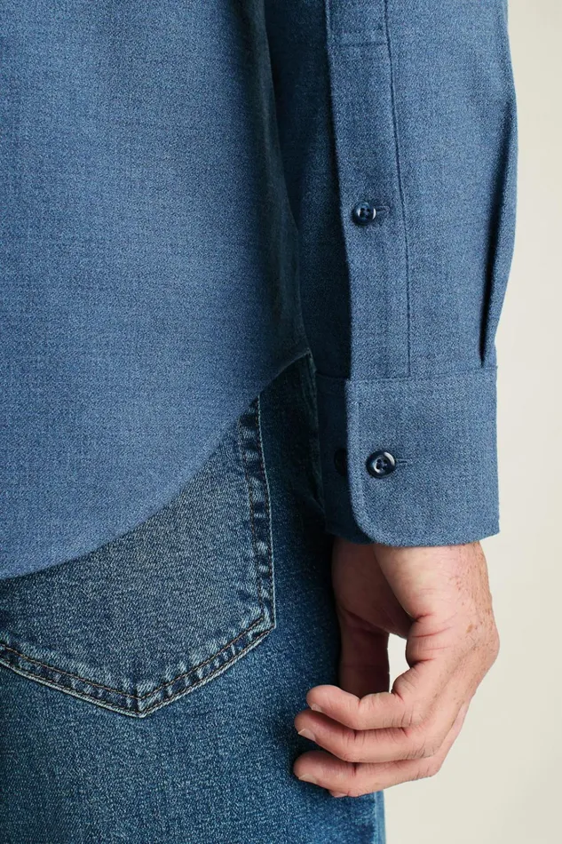 Men Flannels and Shirt Jackets Bonobos Everyday Lightweight Flannel Shirt Dark Navy Houndstooth