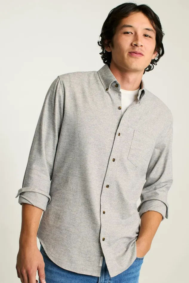 Men Flannels and Shirt Jackets Bonobos Everyday Lightweight Flannel Shirt Grey Dobby Houndstooth