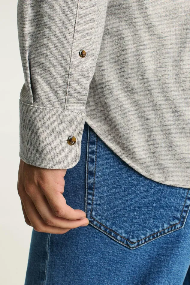 Men Flannels and Shirt Jackets Bonobos Everyday Lightweight Flannel Shirt Grey Dobby Houndstooth