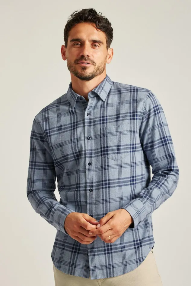 Men Flannels and Shirt Jackets Bonobos Everyday Lightweight Flannel Shirt Hall Plaid
