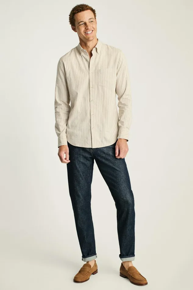 Men Flannels and Shirt Jackets Bonobos Everyday Lightweight Flannel Shirt Khaki Stripe Men Flannels and Shirt Jackets Bonobos Everyday Lightweight Flannel Shirt Khaki Stripe