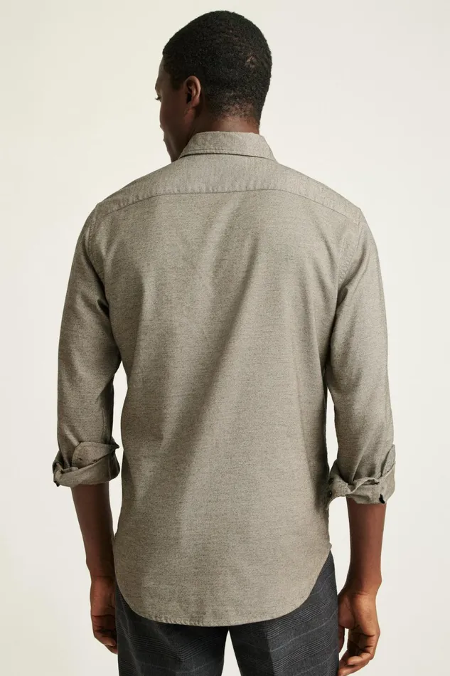 Men Flannels and Shirt Jackets Bonobos Everyday Lightweight Flannel Shirt Khaki Twill Dobby