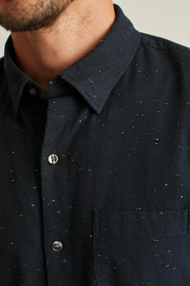 Men Flannels and Shirt Jackets Bonobos Everyday Lightweight Flannel Shirt Navy Donegal