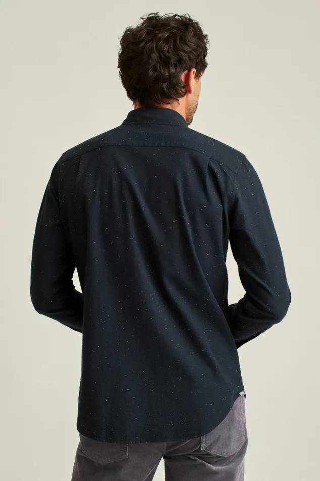 Men Flannels and Shirt Jackets Bonobos Everyday Lightweight Flannel Shirt Navy Donegal