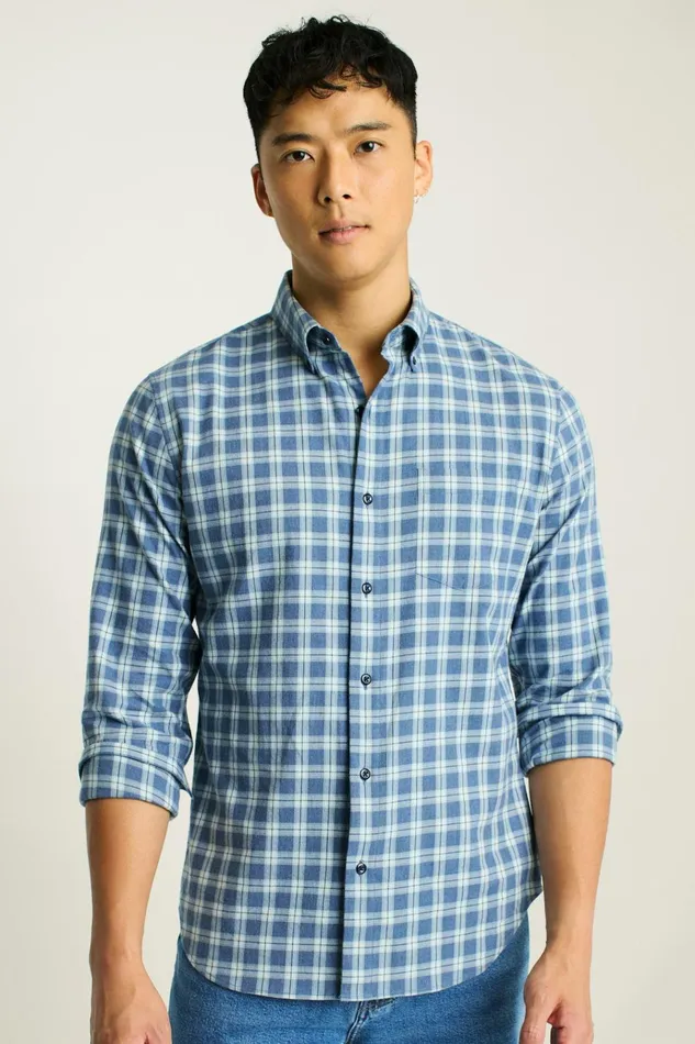 Men Flannels and Shirt Jackets Bonobos Everyday Lightweight Flannel Shirt Nomad Plaid