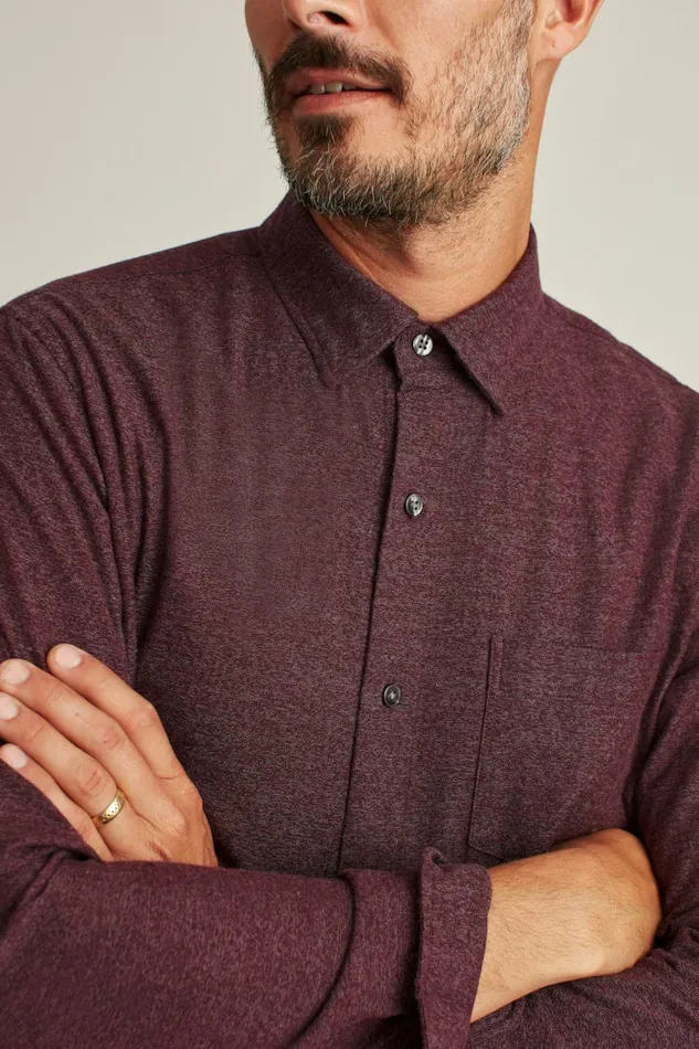 Men Flannels and Shirt Jackets Bonobos Everyday Lightweight Flannel Shirt Wild Plum Jaspe