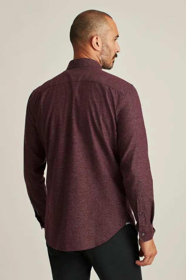 Men Flannels and Shirt Jackets Bonobos Everyday Lightweight Flannel Shirt Wild Plum Jaspe