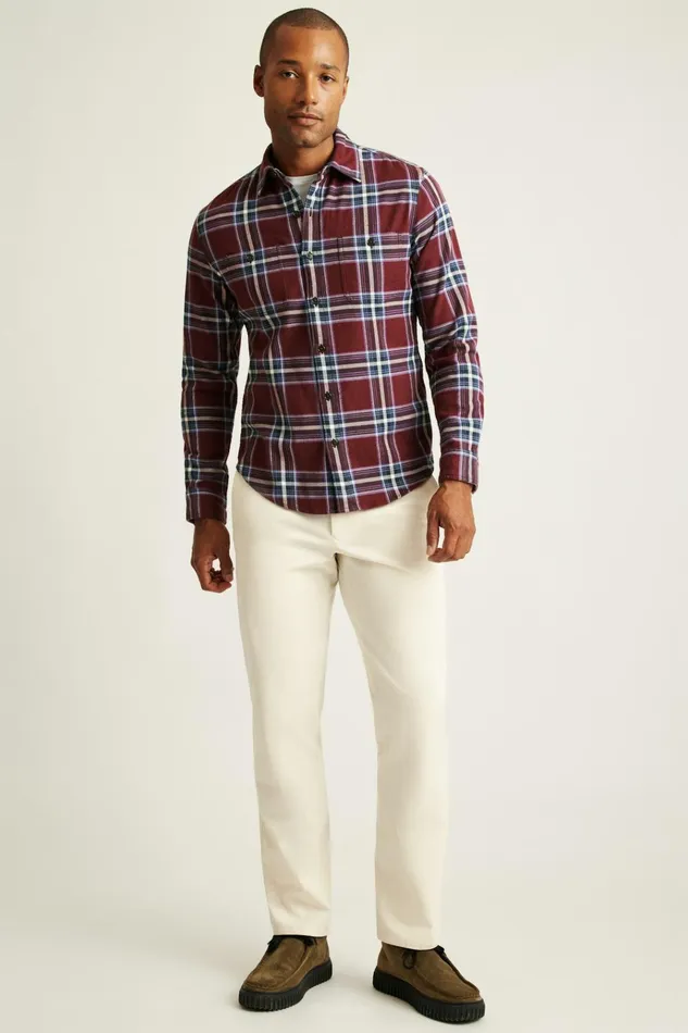 Men Flannels and Shirt Jackets Bonobos Fireside Flannel Shirt Burgundy Huxley Plaid Men Flannels and Shirt Jackets Bonobos Fireside Flannel Shirt Burgundy Huxley Plaid