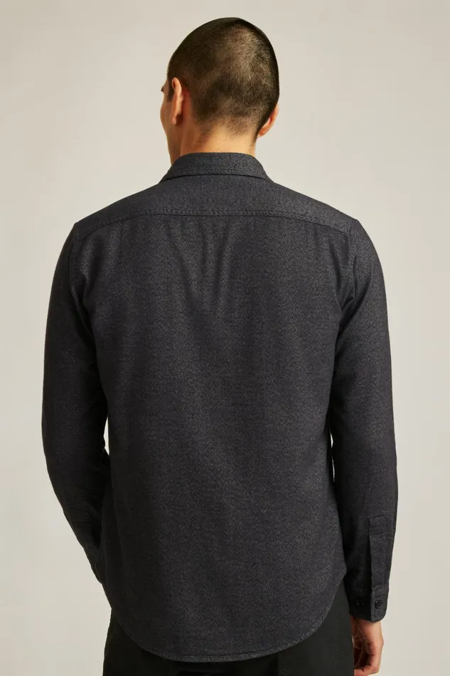 Men Flannels and Shirt Jackets Bonobos Fireside Flannel Shirt Charcoal Jaspe Texture