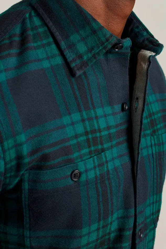 Men Flannels and Shirt Jackets Bonobos Fireside Flannel Shirt Navy Night Plaid
