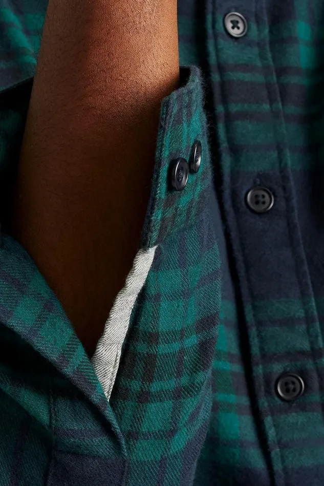 Men Flannels and Shirt Jackets Bonobos Fireside Flannel Shirt Navy Night Plaid